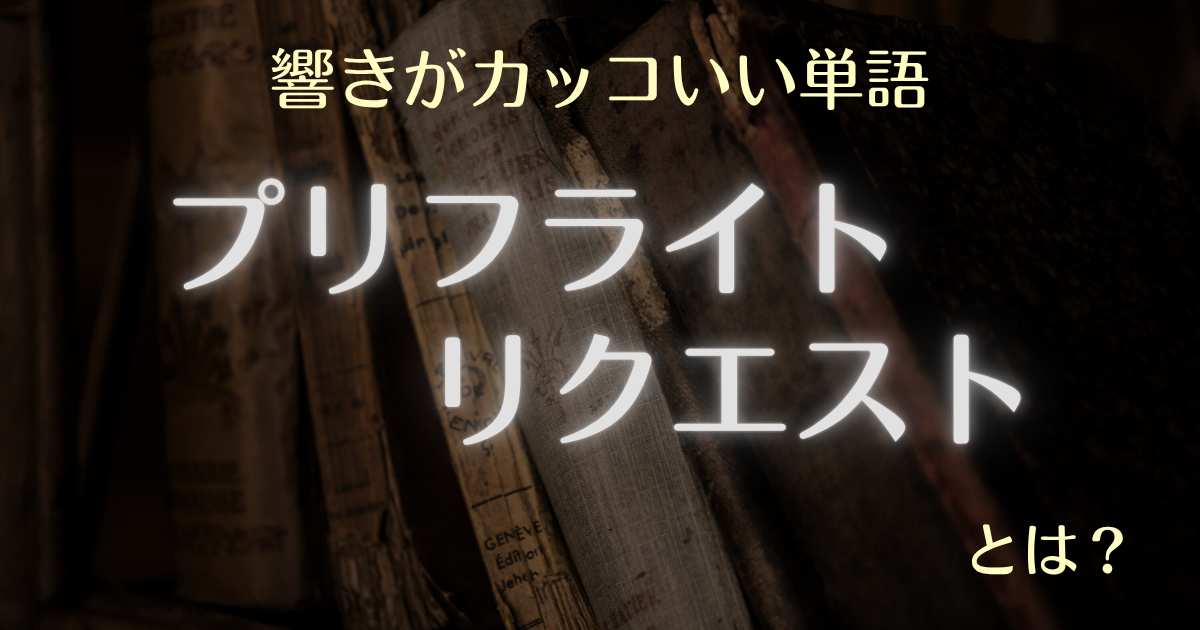 響きがカッコいい単語プリフライトリクエストとは