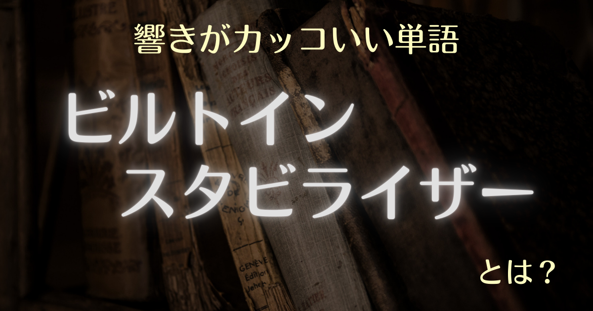 響きがカッコいい単語 ビルトインスタビライザーとは?