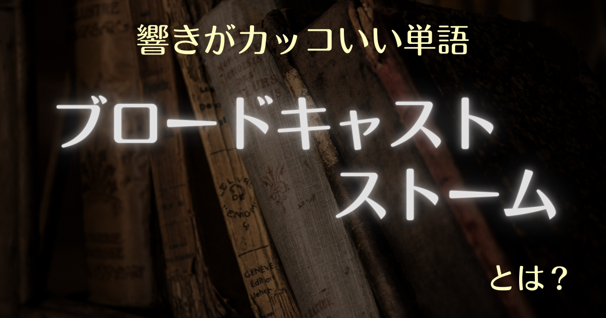 響きがカッコいい単語 ブロードキャストストームとは？
